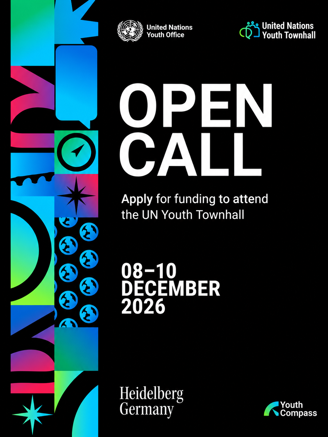 How can I apply for the United Nations Youth Townhall fully funded opportunity for young people from around the world in Germany 2026