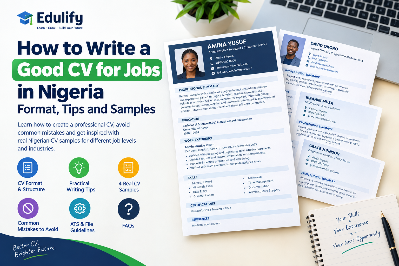 Format, Tips and Samples and Templates on How to Write a Good CV for Jobs in Nigeria