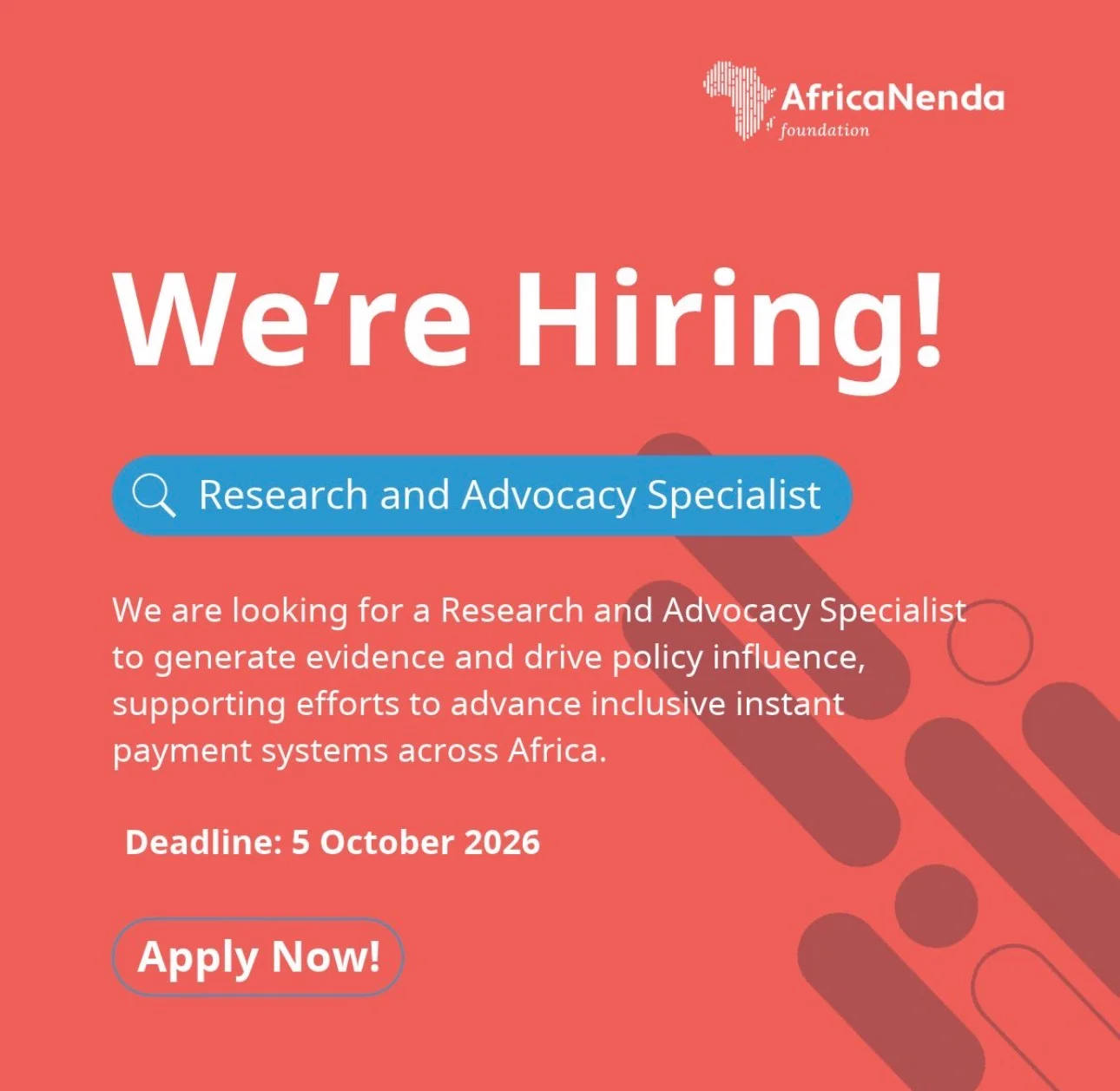 Remote Research and Advocacy Specialist Job Opportunity at AfricaNenda Foundation