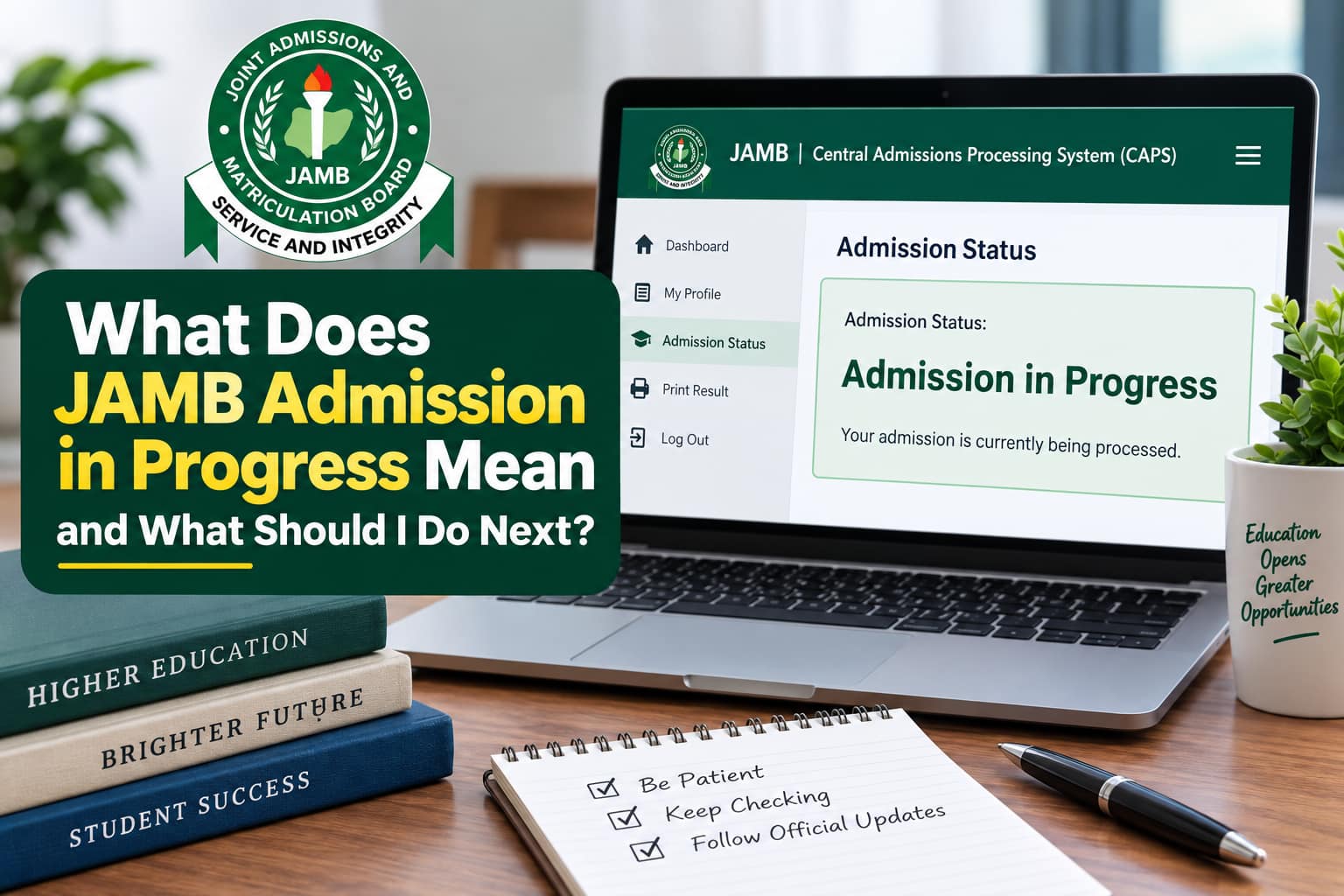 What Does JAMB Admission in Progress Mean and What Should I Do Next